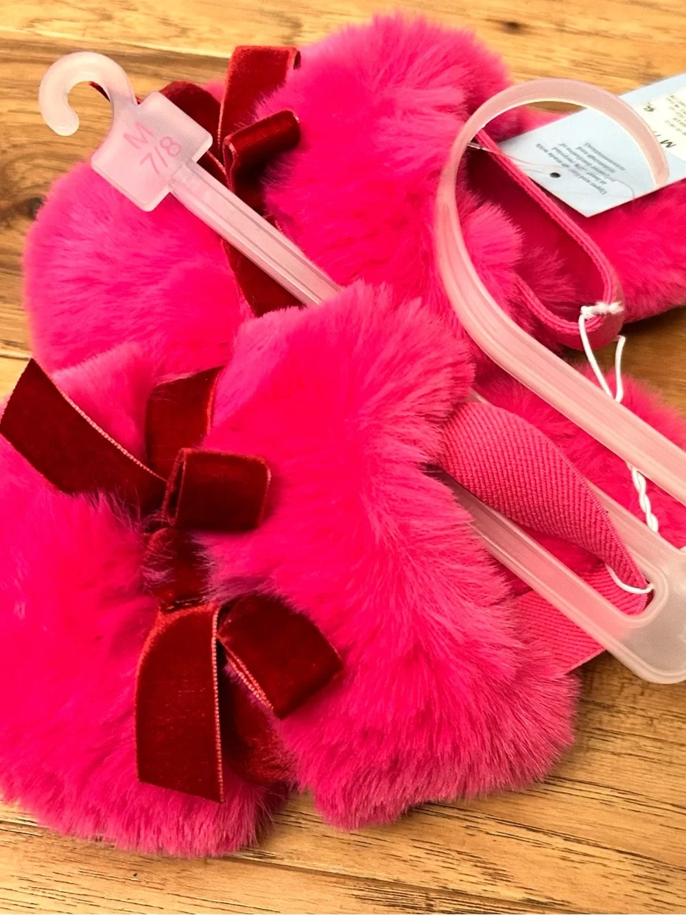 Toddler Adler Plush Scuff Slippers - Cat & Jack™ Pink Medium Size 7T-8T
